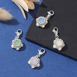 K9 Glass Rhinestone & Shell Pearl Bead Pendant Decoration&nbsp;HJEW-MZ00027
