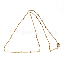 304ステンレススチールローロチェーンネックレス  カニカン付き  ゴールドカラー  17.7インチ（45cm）&nbsp;NJEW-O083-09G