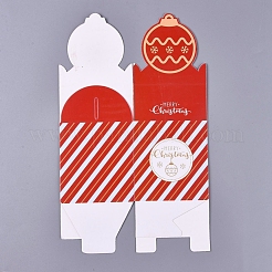 クリスマステーマキャンディギフトボックス  包装箱  クリスマスプレゼントスイーツクリスマスフェスティバルパーティー  レッド  18x8.5x8.5cm&nbsp;DIY-I029-07C