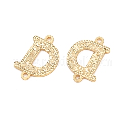Brass Textured Letter D Links Connector Charms&nbsp;KK-A274-18G