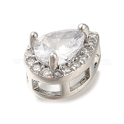 Brass Micro Pave Clear Cubic Zirconia Pendants&nbsp;KK-M301-05P