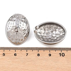 304ステンレススチールスタッドピアス  オーバル  ステンレス鋼色  28x22mm&nbsp;EJEW-G457-04A-P