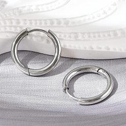 Tarnish Resistant 201 Stainless Steel Huggie Hoop Earrings Findings&nbsp;STAS-F149-33P-B