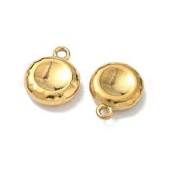 304ステンレススチールチャーム  フラットラウンド  18KGP本金メッキ  12x9.5x3mm  穴：1.4mm&nbsp;STAS-I367-03G