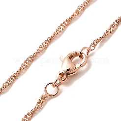 1.5mm Rack Plating Brass Singapore Chain Necklaces for Women Men&nbsp;MAK-L044-28RG