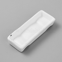 金のつばが付いた磁器の箸  ソースディップトレイ付きスプーンレスト  雪  101x38x17mm&nbsp;DJEW-WH0043-42B