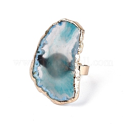 Natural Agate Cuff Rings&nbsp;RJEW-Q035-02G