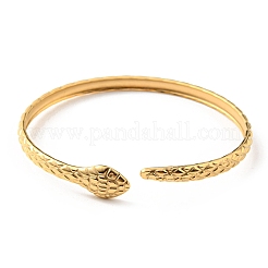 304 Stainless Steel Snake Cuff Bangle&nbsp;LS-BJEW-F456-01G