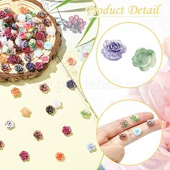 100 個のプラスチックカボション  花  ミックスカラー  9x9x5mm&nbsp;KY-CJ0002-18