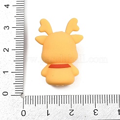 クリスマスシリコーンビーズ  焦点ビーズ  きいろ  鹿  29x20.5x12.5mm  穴：2.7mm&nbsp;SIL-K007-02B