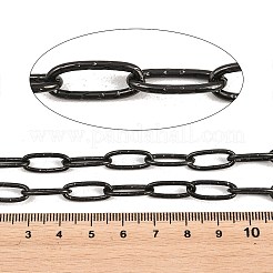 304ステンレススチールテクスチャアズキチェーン  溶接されていない  スプールで  イオンプレーティング（ip）  ブラック  16.5x7x2mm&nbsp;CHS-K017-01EB-A