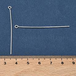50mm シルバーカラーメッキ真鍮アイピン  カドミウムフリー＆鉛フリー  メタルジュエリー金具  50x0.7mm  穴：2mm&nbsp;X-EPC5.0cm-S
