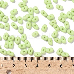 不透明なアクリルビーズ  ピーナッツ  緑黄  6.5x4x3mm  穴：1.4mm  約197個/10g&nbsp;X1-MACR-L005-06J