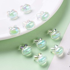 透明なアクリルビーズ  二層ビーズ  ABカラー  兎  アクアマリン  15.5x12x9.5mm  穴：2mm  約480個/500g&nbsp;TACR-S152-05B-SS2111