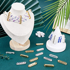 100Pcs 2 Colors Alloy Crystal Rhinestone Spacer Bars&nbsp;ALRI-SC0001-61B