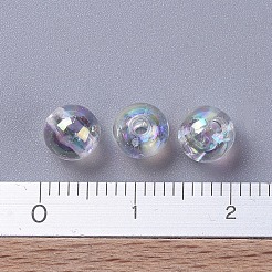 環境に優しい透明アクリルビーズ  ラウンド  ABカラー  クリアAB  6mm  穴：1.5mm  約4000個/500g&nbsp;PL733-2