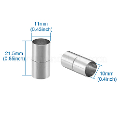 真鍮製マグネットクラスプ  コラム  プラチナ  20~22x11mm  穴：10mm  5セット /バッグ&nbsp;KK-TAC0002-01B