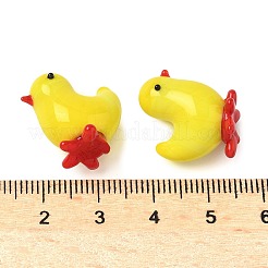 ひよこの家の装飾  手作りランプワーク表示の装飾  きいろ  17.5~18.5x10~10.5x18~18.5mm&nbsp;LAMP-D301-12