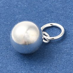 スターリングシルバーのラウンドチャーム925個  丸カン付き  銀  11x8mm  穴：4.5mm&nbsp;STER-G043-08D-S
