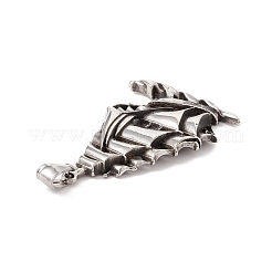 304ステンレスペンダント  セーリング  アンティークシルバー  55.5x38x5.5mm  穴：8x4mm&nbsp;STAS-E158-45AS