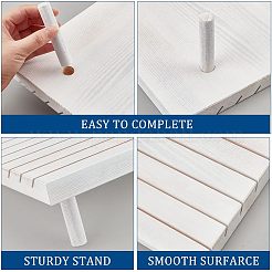 7 スロットの木製の場所カードのディスプレイ スタンド  はがき用  イヤリングディスプレイカードホルダー  染め＆加熱  長方形  ホワイト  29x19x2cm  約3個/セット&nbsp;ODIS-WH0029-52D