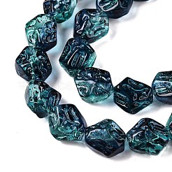 電気メッキガラスビーズセット  ナゲット  ライトシーグリーン  13.5~14x13.5x10mm  穴：0.9mm  約49~50個/連  26.97~27.56インチ（68.5~70cm）&nbsp;EGLA-N012-09C