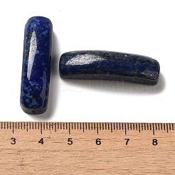 天然ラピスラズリのコネクターチャーム  カーブ長方形のリンク  36.5~37x10~10.5x7~8mm  穴：1.5mm＆2.4mm&nbsp;G-G095-01A