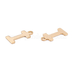 ステンレススチールチャーム201個  アルファベット  18KGP本金メッキ  文字.i  12x6x0.6mm  穴：1.2mm&nbsp;STAS-C021-06G-I