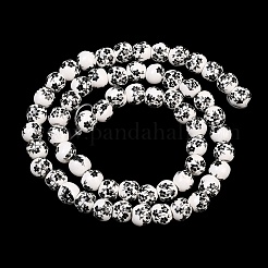 Floral Printed Porcelain Beads&nbsp;PORC-L004-6mm-07