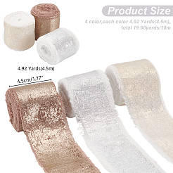 3 Colors Hot Stamping Polyester Frayed Ribbons&nbsp;SRIB-AR0001-20
