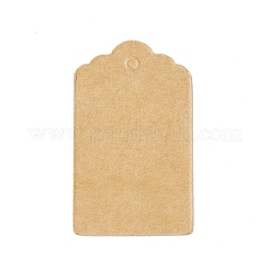 クラフト紙フラワーヘッドギフトタグ100個。  ブランク  バリーウッド  5.05x3x0.05cm  穴：2.5mm&nbsp;CDIS-B001-01B