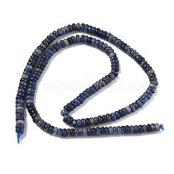 天然石ソーダライトビーズ連売り  ロンデル  4x2mm  穴：0.9mm  約160~162個/連  14.96~15.16インチ（38~38.5cm）&nbsp;G-Z110-B20-2x4mm