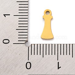 ステンレススチールチャーム201個  レーザー切断  レターチャーム  文字I  10.5x4.5x1mm  穴：1.2mm&nbsp;STAS-U016-01G-I