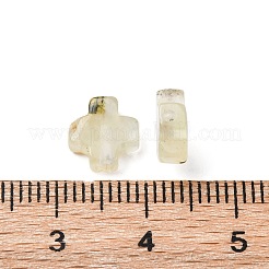 天然混合宝石ビーズ  クロス  8x8x3mm  穴：1.2mm&nbsp;G-K369-04