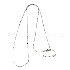 1.3mm 304ステンレススチールボストンリンクチェーンネックレス（女性・男性用）  ステンレス鋼色  23.62インチ（60cm）&nbsp;NJEW-Z115-12P-03
