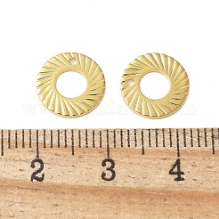 ステンレススチールチャーム201個  ドーナツのチャーム  ゴールドカラー  10x0.5mm  穴：1mm&nbsp;STAS-I330-046G