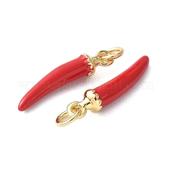 Brass Enamel Pendants&nbsp;KK-A252-13D-G