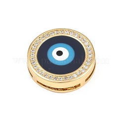 Brass Micro Pave Cubic Zirconia with Enamel Beads&nbsp;KK-L275-61G-01