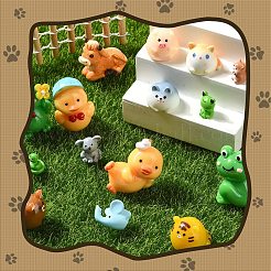 15個 15スタイル 樹脂製 3D 動物フィギュア  ホームオフィスのデスクトップ装飾用  混合図形  9~36x11~37.5x3.5~30mm  1個/スタイル&nbsp;RESI-YW0001-94