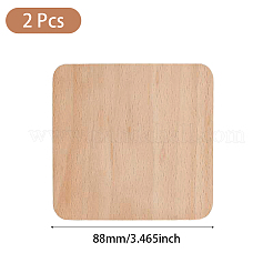 ウッドカップマット  コースター  サービングカップトレイ  正方形  88mm  2個/セット&nbsp;WOOD-DJ0001-05C