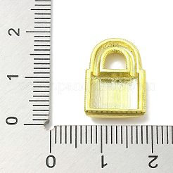 ラックメッキ真鍮エナメルペンダント  長持ちメッキ  鉛フリー＆カドミウムフリー  ハートチャーム付き南京錠  18KGP本金メッキ  ミックスカラー  17x12x4mm  穴：4.5x4.5mm&nbsp;KK-L224-045G