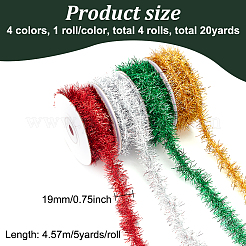 4 Rolls 4 Colors Shiny Tinsel Hanging Garland&nbsp;AJEW-FG0002-88