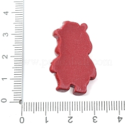 動物テーマの不透明樹脂カボション  暗赤色  クマ  30x20.5x11.5mm&nbsp;RESI-Z051-01C
