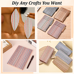 10枚 10色 PVC イミテーションレザーシート 生地  長方形  ミックスカラー  210x300x1mm  1pc /カラー&nbsp;DIY-CL0001-97B