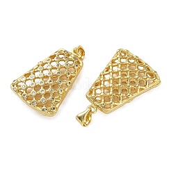 Brass Micro Pave Clear Cubic Zirconia Pendants&nbsp;KK-D221-19G-01