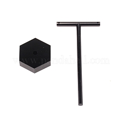 T字型アクリルジュエリーディスプレイラック  ジュエリースタンド  吊り下げイヤリング用  ブラック  4x5x11.1cm&nbsp;AJEW-WH0029-43A
