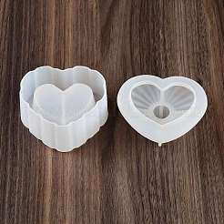 ハート型 DIY キャンドルカップ シリコン型  収納ボックス金型  樹脂石膏セメント鋳型  透明  7.2x8.2x4.1cm  内径：4のCM&nbsp;DIY-Q037-11A