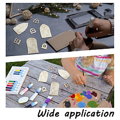 128Pcs Unfinished Wood Dollhouse Doors & Windows&nbsp;WOOD-GO0001-22
