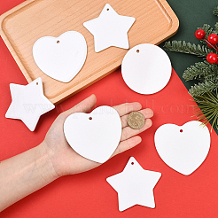 12Pcs 3 Styles Porcelain Heat Transfer Sublimation Blank Pendant Decorations&nbsp;AJEW-SP0004-06