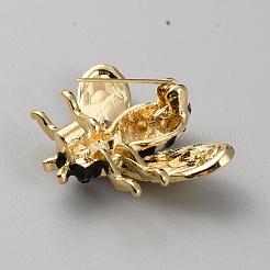 Light Gold Zinc Alloy with Rhinestone Brooch&nbsp;JEWB-WH0021-35